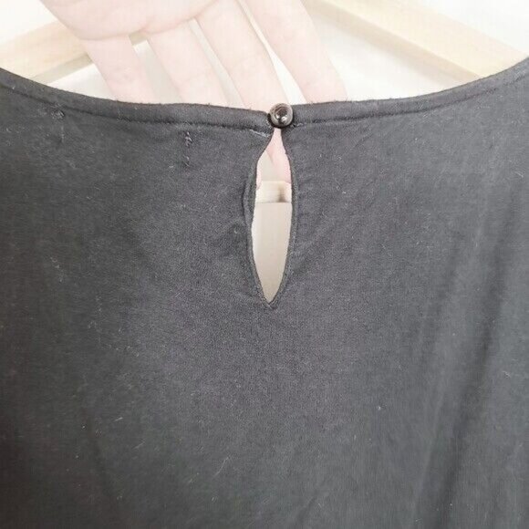 iGenjun Top Womens Small Black Knit Basic Sleeveless Scoop Neck Pleated Stretch - Picture 6 of 9